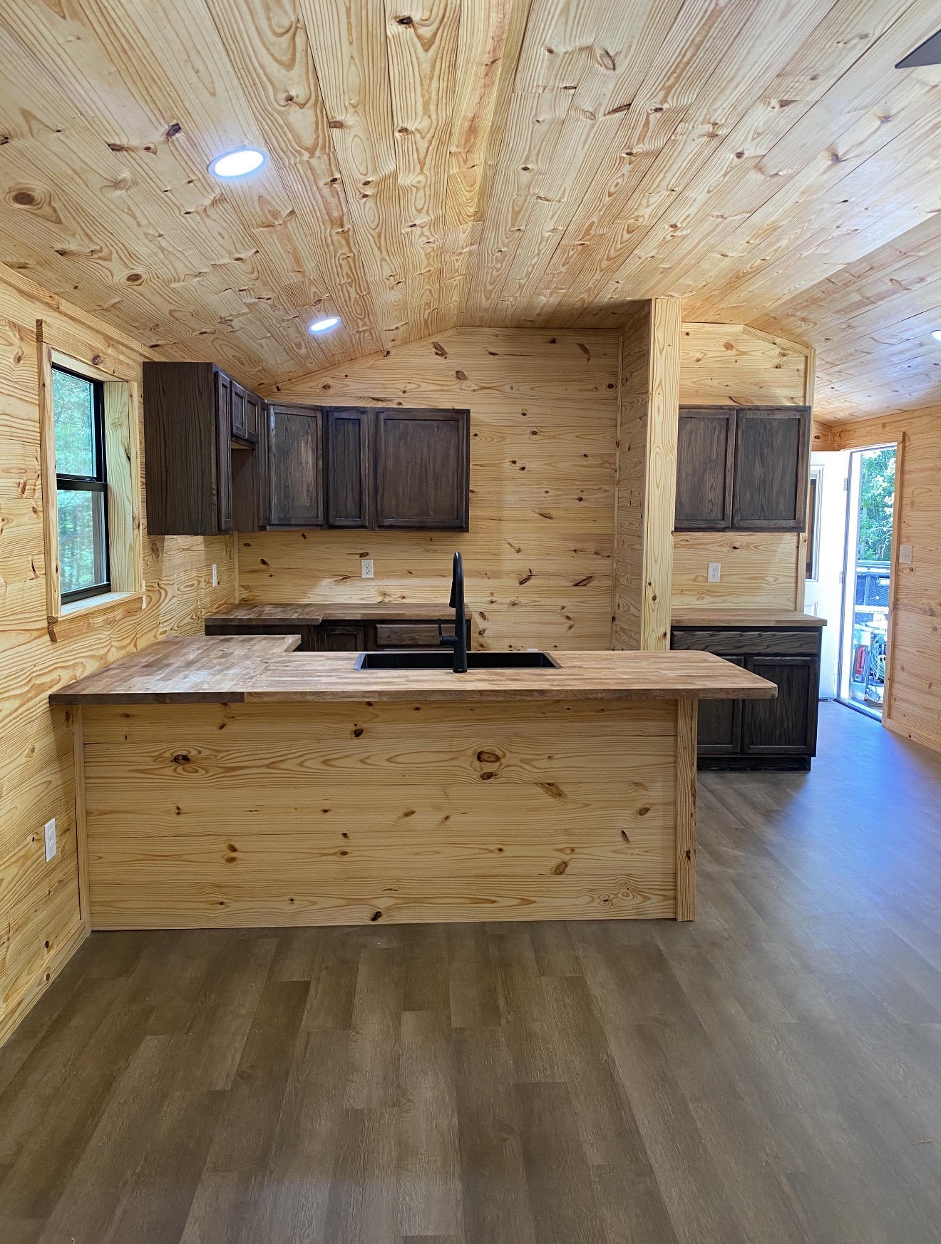 Custom wood kitchen and island